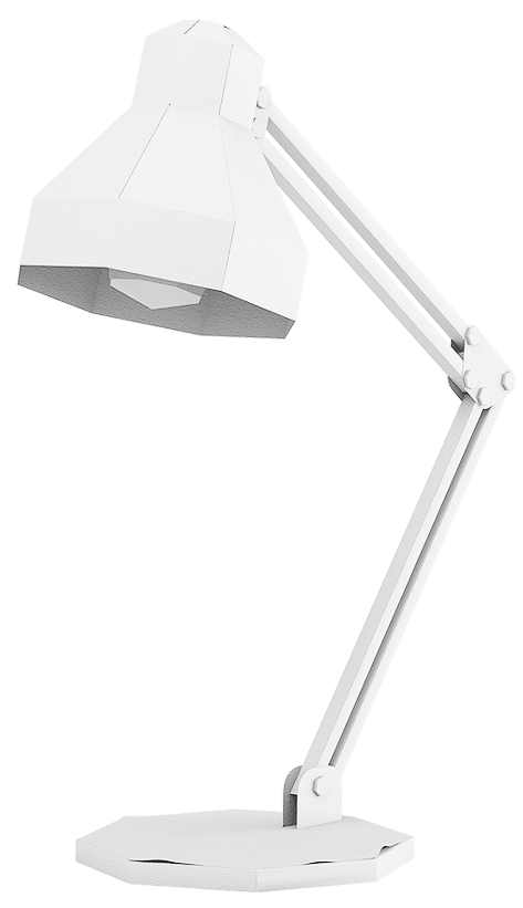 A paper desk lamp signifying study